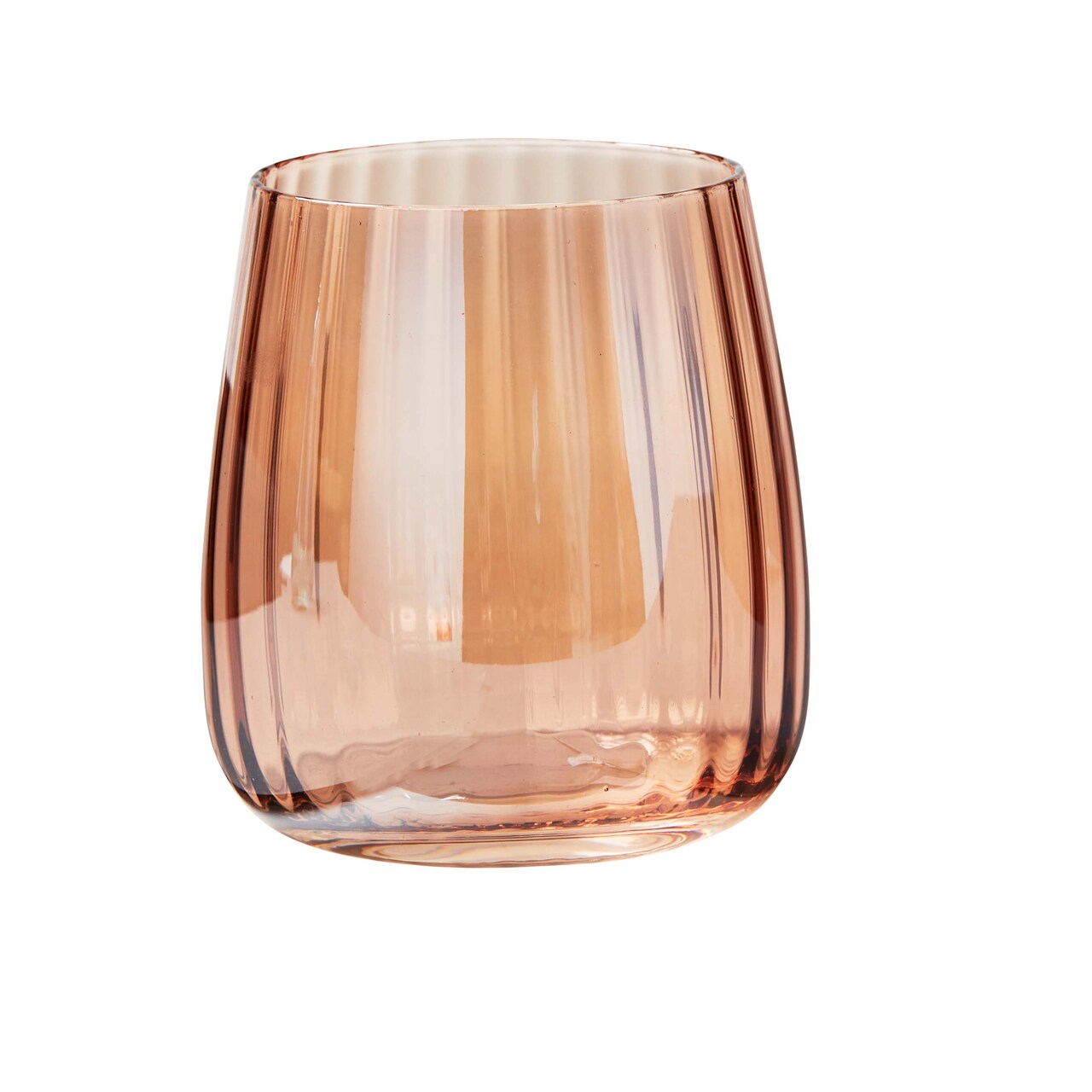 Chelsea Iridescent Optic Stemless Wine Glasses Blush 14oz Hand Wash Only Everyday Drinkware Set of 4